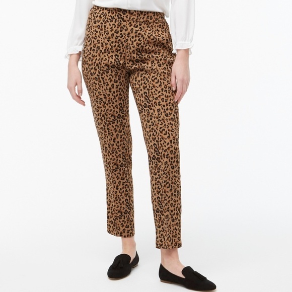 NWT J. Crew Factory Leopard Jamie pant with elastic waist - Picture 1 of 7